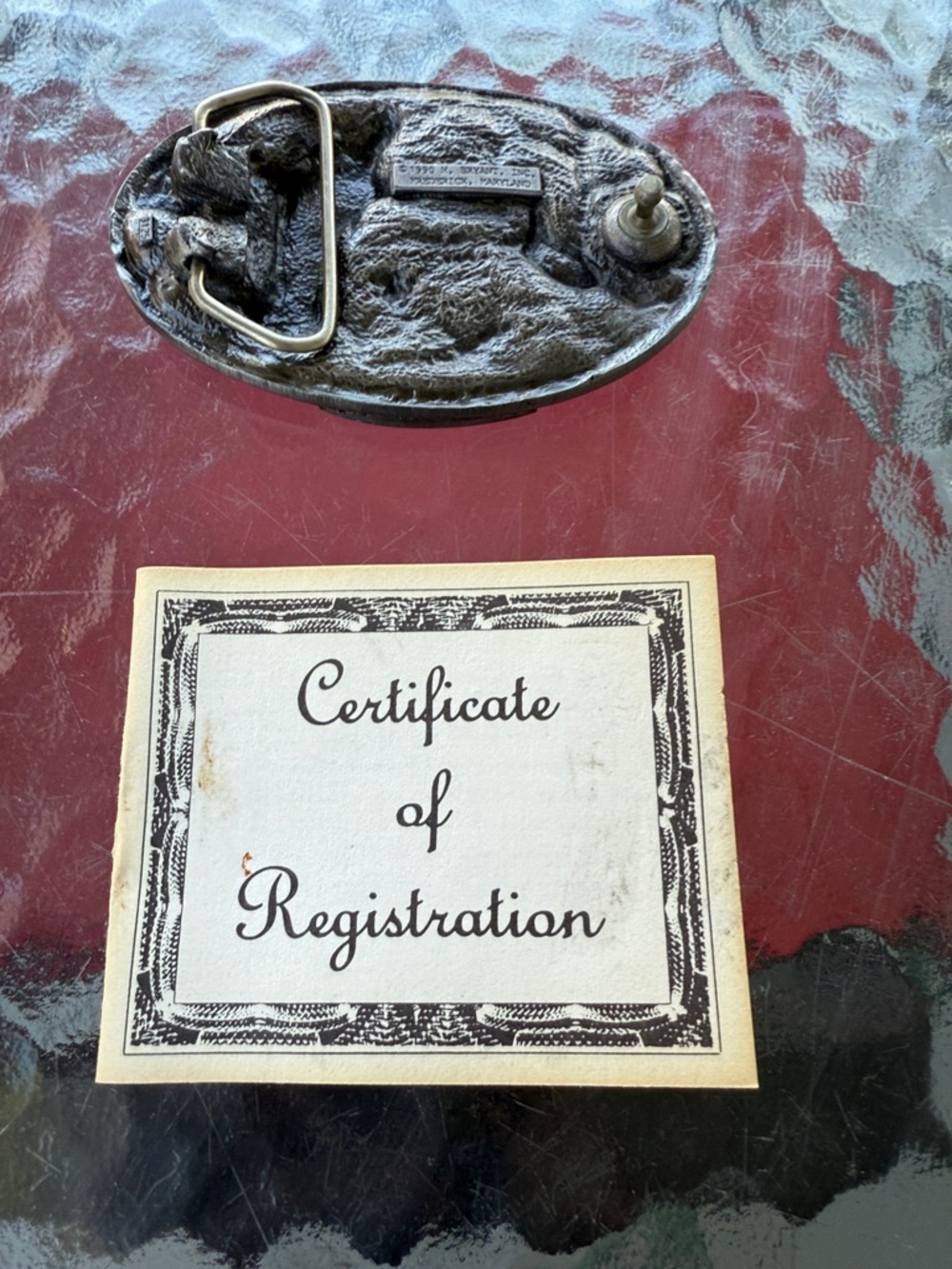 NWT - Oklahoma belt buckle with certificate of registration - Picture 4 of 7